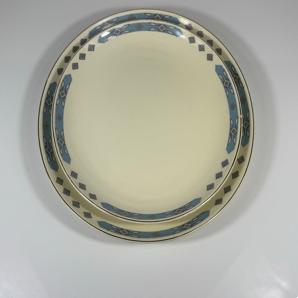 Vintage Cavitt-Shaw Cherokee Pattern‎ Oval Serving Platter Set of 2